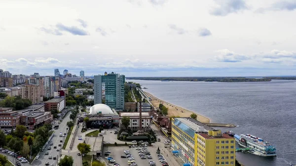 Samara Rusia September 2020 Pemandangan Panorama Kota Samara Tanggul Dan — Stok Foto