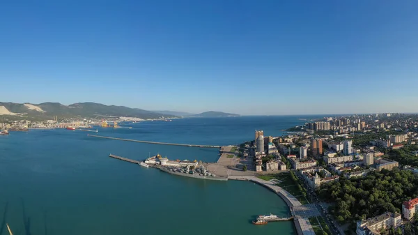 Novorossiysk Rusko Září 2020 Střední Část Města Přístav Novorossijském Zálivu — Stock fotografie
