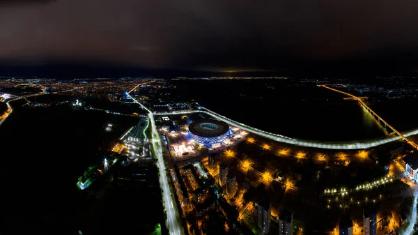 Volgograd Rússia Setembro 2020 Estádio Rotor Vista Aérea Noite — Fotografia de Stock