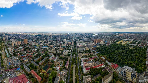 Krasnodar Rusia Agosto 2020 Vista Aérea Verano Ciudad Calle Roja —  Fotos de Stock