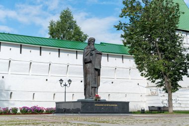 Sergiev Posad, Rusya - 19 Ağustos 2020: Radonezh 'li Sergiy. Kutsal Üçlü Serius Lavra