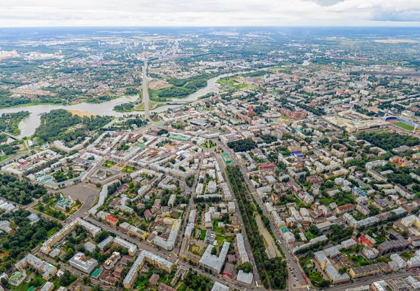 Yaroslavl Ryssland Historisk Stadskärna Panoramautsikt Över Staden Jaroslavl Från Luften — Stockfoto
