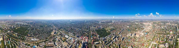 Krasnodar, Russia. General panorama of the city of Krasnodar in the summer. Aerial view. Panorama 360