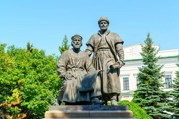 Kazán Rusia Agosto 2020 Monumento Los Arquitectos Del Kremlin Kazán —  Fotos de Stock