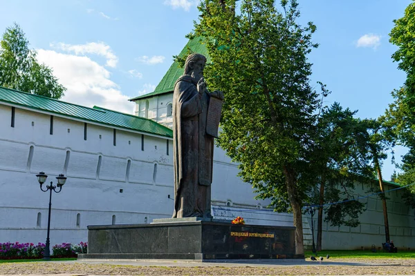 Sergjev Posad Rusko Srpna 2020 Památník Sergia Radoněže Svatá Trojice — Stock fotografie