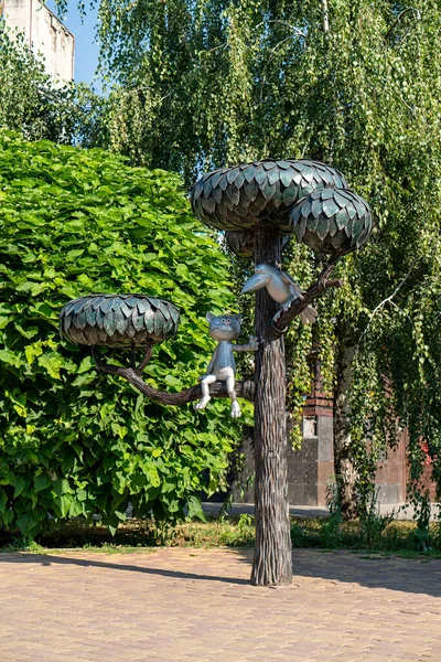 Woronesch Russland August 2020 Skulptur Kätzchen Aus Der Lizyukov Straße — Stockfoto