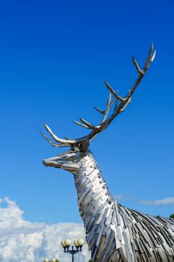 Nizhny Novgorod, Rusya - 8 Ağustos 2020: Seddin üzerinde 