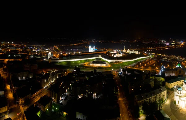 Kazan Russie Vue Aérienne Nocturne Kremlin Kazan Été — Photo