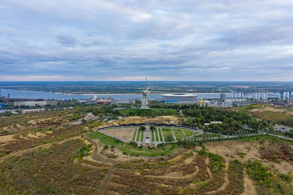 Volgograd Ρωσία Σεπτεμβρίου 2020 Εκκλήσεις Μητρικής Γης Στάδιο Ρότορ Mamayev — Φωτογραφία Αρχείου