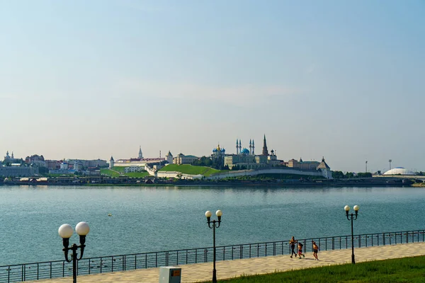 Kazan Rusya Kazan Kremlin Manzarası Kazan Nehrinin Seti — Stok fotoğraf