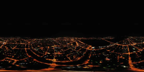 Astrakhan Russia Aerial View City Night Street Lights Panorama 360 — Stock Photo, Image