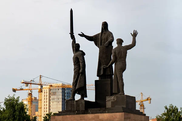 Perm Russia August 2020 Monument Heroes Front Rear — Stock Photo, Image