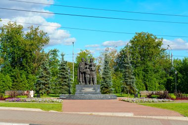 Sergiev Posad, Rusya - 18 Ağustos 2020: Radonezh St. Sergius 'un Ebeveynleri Anıtı