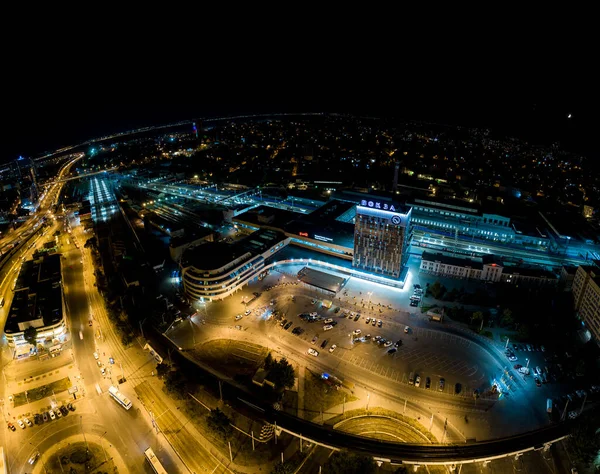 Rostov Don Rusland Augustus 2020 Station Rostov Glavniy Nachtpanorama Van — Stockfoto