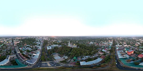Stawropol Russland Luftaufnahme Des Stadtzentrums Bei Sonnenuntergang Panoarma 360 Herbst — Stockfoto