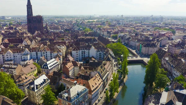 Страсбург Франція Історичний Центр Вигляд Повітря Літо — стокове фото
