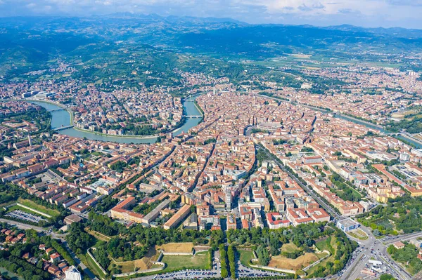 Verona Italia Una Vista Panoramica Dal Cielo Sul Centro Storico — Foto Stock