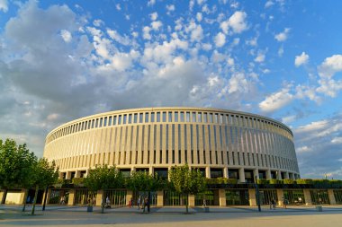 Krasnodar, Rusya - 29 Ağustos 2020: Krasnodar - Krasnodar şehrindeki bir futbol stadyumu. Halk Parkı Krasnodar (Galitsky Parkı)