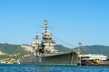 Novorossiysk, Rusya - 16 Eylül 2020: Kruvazör Mikhail Kutuzov. Müze