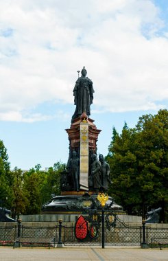 Krasnodar, Rusya - 27 Ağustos 2020: Catherine II. Catherine Meydanı