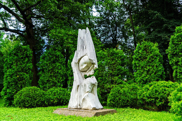 Yaroslavl, Russia - August 14, 2020: Governor's Garden. Sculpture "Mother and Child"