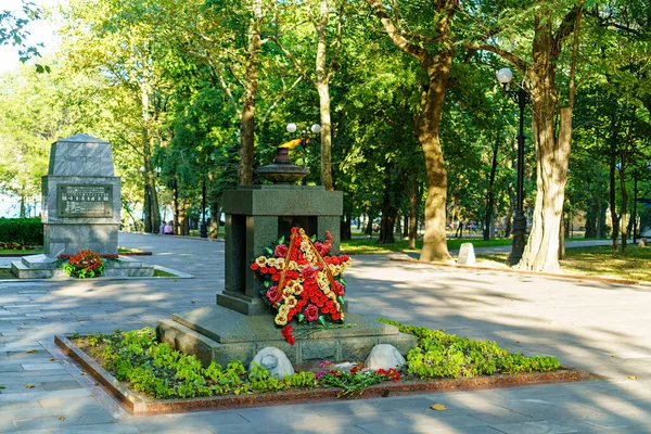 Novorossiysk Ρωσία Σεπτεμβρίου 2020 Μνημείο Φωτιά Της Αιώνιας Δόξας Πλατεία — Φωτογραφία Αρχείου