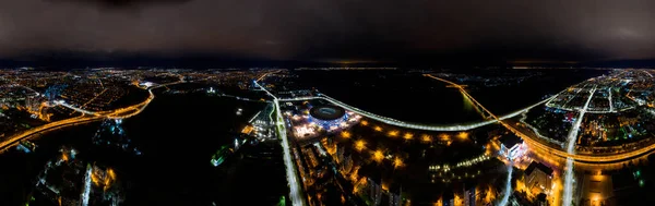 Volgograd Rússia Setembro 2020 Estádio Rotor Vista Aérea Noite Panorama — Fotografia de Stock