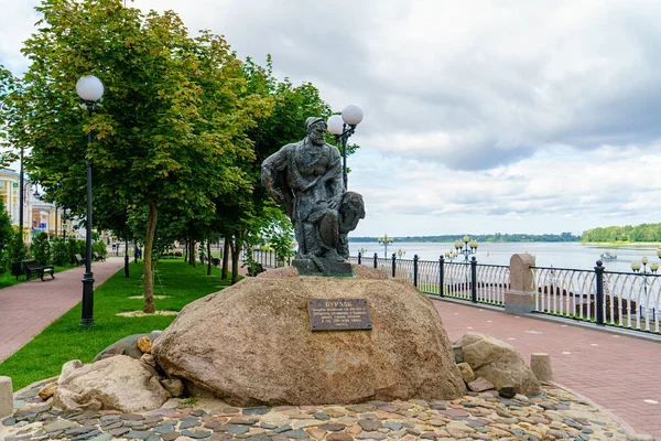 Rybinsk Rússia Agosto 2020 Escultura Burlak Aterro Rio Volga — Fotografia de Stock