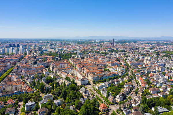 Strasbourg, France. Historic Center, aerial view. Summer