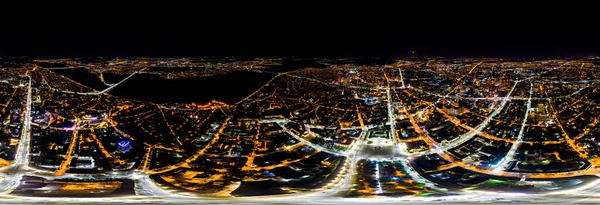 Voronezh Rusia Panorama Nocturno Ciudad Voronezh Desde Aire Luces Calle — Foto de Stock