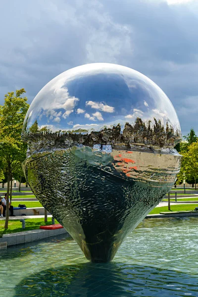 Krasnodar Russia August 2020 Sculpture Geolocation Public Park Krasnodar — Stock Photo, Image