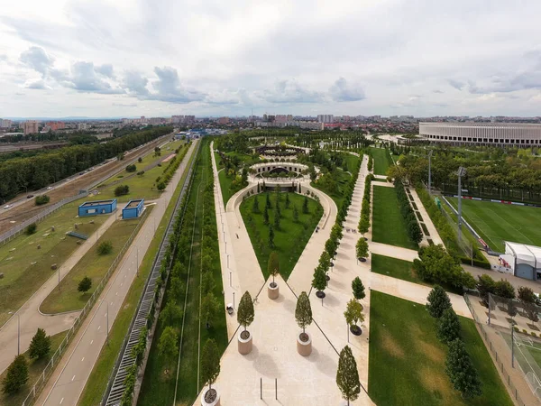 Krasnodar Rusia Agosto 2020 Estadio Krasnodar Parque Público Krasnodar Vista — Foto de Stock
