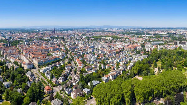 Strasbourg Fransa Tarihi Şehir Merkezinin Panoraması Hava Manzarası Summer — Stok fotoğraf