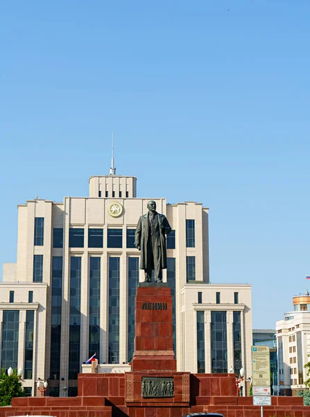 Kazán Rusia Agosto 2020 Monumento Lenin Plaza Libertad —  Fotos de Stock