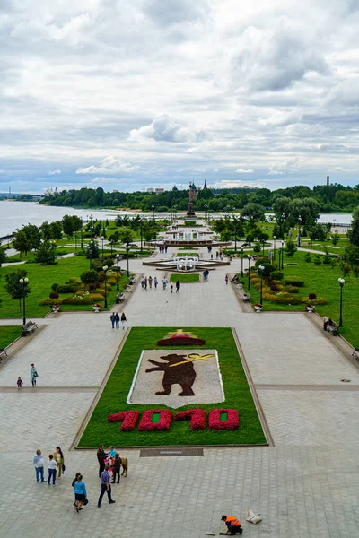 Yaroslavl Russia August 2020 Strelka Park Monument 1000Th Anniversary Yaroslavl — Stock Photo, Image