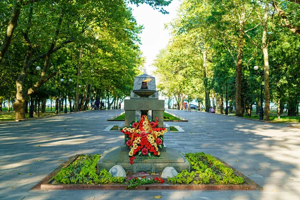 Novorossiysk Russia September 2020 Monument Fire Eternal Glory Heroes Square — Stock Photo, Image