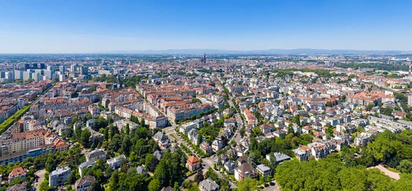 Strasburg Francja Panorama Centrum Miasta Widok Lotu Ptaka Summer — Zdjęcie stockowe