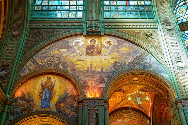 Moscow Region Russia August 2020 Mosaic Canvases Walls Cathedral Resurrection — Stock Photo, Image