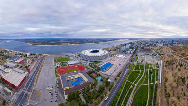 Волгоград Россия Сентября 2020 Года Стадион Ротор Вид Воздуха Закат — стоковое фото