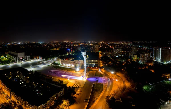 Rostov Don Rusya Ağustos 2020 Rostov Kurtarıcılarına Tiyatro Meydanı Gece — Stok fotoğraf