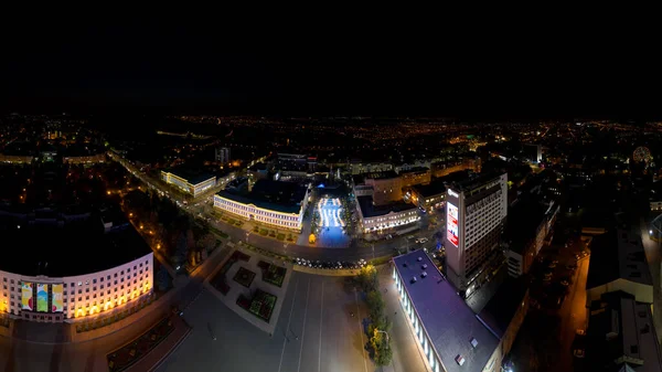 Stavropol Russia September 2020 Aerial View City Center Night Lenin — Stock Photo, Image