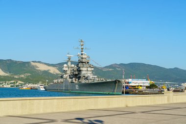 Novorossiysk, Rusya - 16 Eylül 2020: Kruvazör Mikhail Kutuzov. Müze