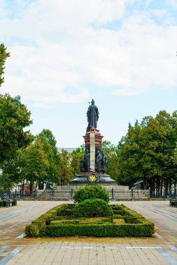 Krasnodar, Rusya - 27 Ağustos 2020: Catherine II. Catherine Meydanı