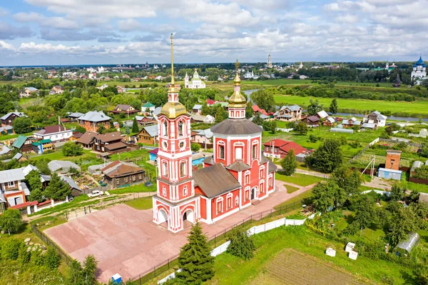 Suzdal Rosja Lot Kościół Świętych Szlachetnych Książąt Borysa Gleba Stronie — Zdjęcie stockowe