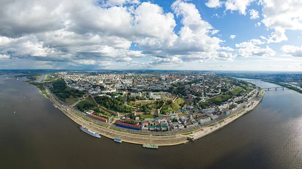 Nizhny Novgorod Rusya Şehrin Kremlin Manzaralı Panoraması Hava Görünümü — Stok fotoğraf