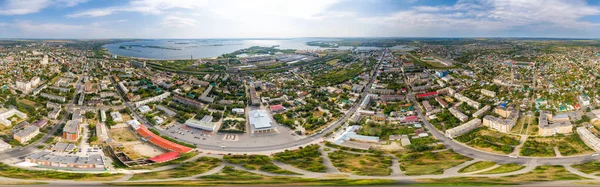 俄罗斯锡兹兰 城市中部的空中全景 伏尔加河的景色目录 — 图库照片