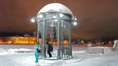Yekaterinburg, Russia - January 17, 2016: Iron arbor landmark on January 17, 2016 in Yekaterinburg, Russia