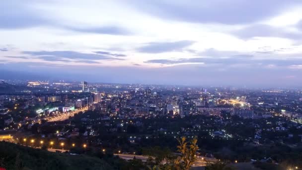 City lights in Almaty — Stock Video