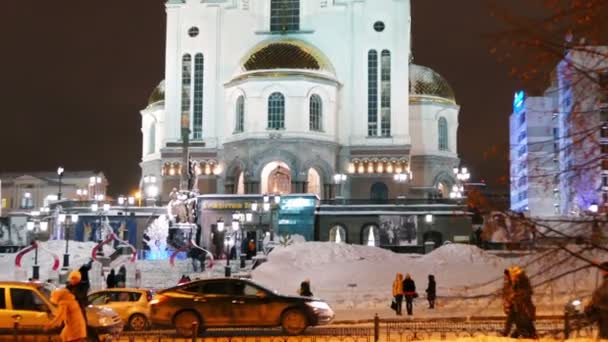 Yekaterinburg Russia January 2015 Church Blood Winter January 2015 Yekaterinburg — Wideo stockowe