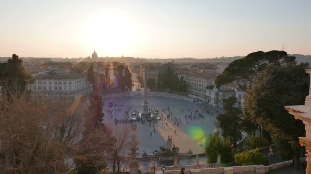 Piazza del Popolo, Рим, Италия — стоковое видео